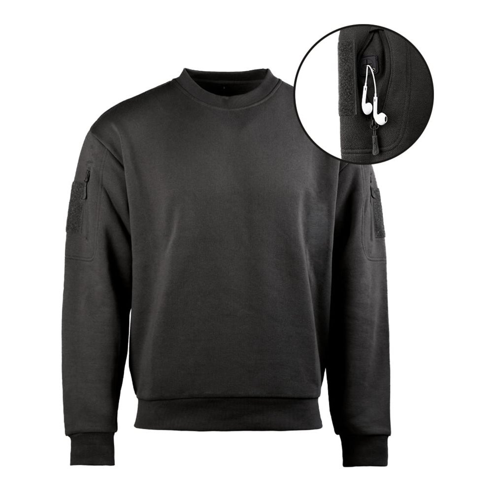 BLACK TACTICAL SWEATSHIRT ROUND NECK-11472402 BLACK TACTICAL SWEATSHIRT ROUND NECK-11472402