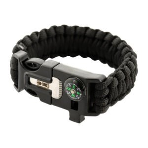 Paracord Bracelet With Sspark Cutter, Compass and Whistle- HWSH001C-OD