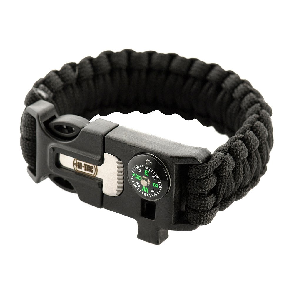Paracord Bracelet With Sspark Cutter, Compass and Whistle- HWSH001C-OD Paracord Bracelet With Sspark Cutter, Compass and Whistle- HWSH001C-OD
