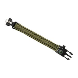 Paracord Bracelet With Sspark Cutter, Compass and Whistle- HWSH001C-OD