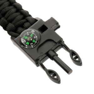 Paracord Bracelet With Sspark Cutter, Compass and Whistle- HWSH001C-OD